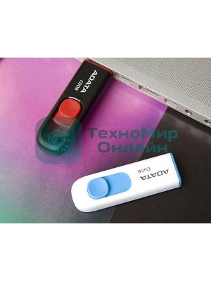 Флешка USB ADATA C008 (AC008-32G-RWE), 32Gb, USB 2.0, R/W 15/5, белый/синий