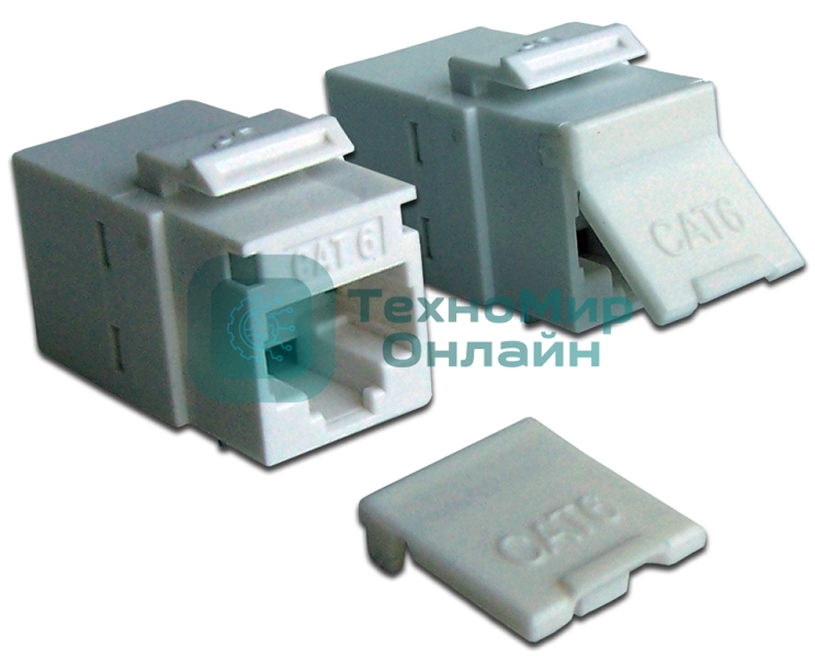 Повторитель портов RJ-45, неэкранированный, кат.6, формата Keystone, белый