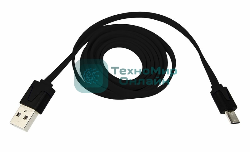 Кабель Rexant USB кабель универсальный microUSB шнур плоский 1М черный