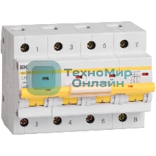 Выключатель автоматический модульный 4п C 100А 10кА ВА47-100 IEK MVA40-4-100-C