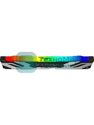 Оперативная память Kingston Fury Renegade, DDR5, 32GB (2x16GB), 6400MHz, CL32, DIMM, с радиатором, RGB, серебристый/черный