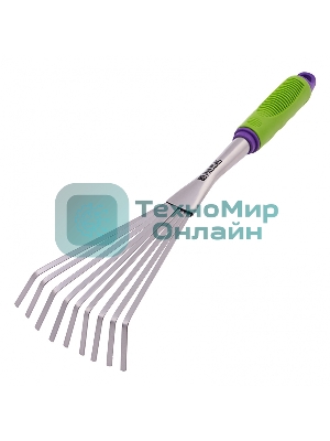 Грабли веерные 9-зубые Palisad, 130х420 мм, стальные, пластиковая рукоятка