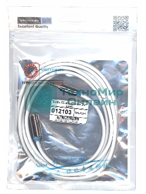 Кабель Vention 3.5 Jack-3.5 Socket 2 m белый круглый 12103