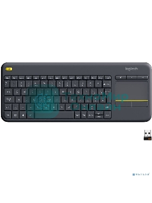Клавиатура Logitech K400 Wireless Touch Plus беспроводная, радиоканал, чёрный