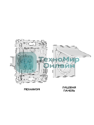 MA608010 Комплект механизма электрической розетки ALFA Шампань с/з с шторками и крышкой IP44 QUANT (AP6080, VM141)