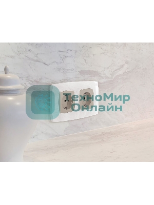 Лицевая панель OMEGA (Серо-бежевый матовый) для электрической розетки с/з QUANT OP3660