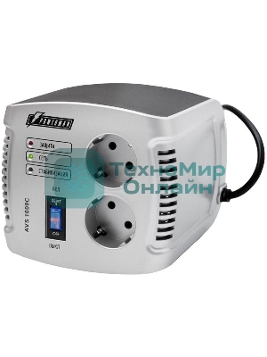 Сетевой фильтр Powerman Стабилизаторы напряжения AVS 1000 C Black\Silver (1000ВА,5А,КПД 98%,без индикации,настольный)