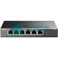 Коммутатор TP-Link 4-port 10/100Mbps Unmanaged PoE+ Switch with 2 10/100Mbps uplink ports, meta case, desktop mount, 4 802.3af/at compliant PoE+ port, 2 10/100Mbps uplink ports, DIP switches for Extend mode, Isolation mode and Priority mode, up to 250m PoE power supply