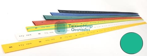 Трубка термоусаживаемая ТТУ 18/9 зеленая (1м)