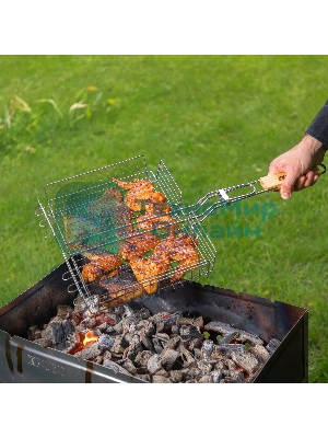 Решетка-гриль Sparta 240х310х55 мм, объемная хромированная