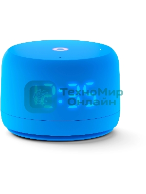 Умная колонка Яндекс Станция Лайт 2 LED, 6Вт, с экраном, 1 динамик, часы, Алиса, BT5.0, Wi-Fi, синий