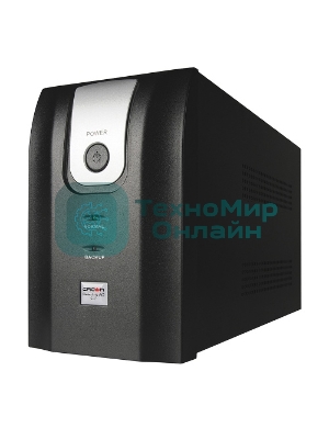 Источник бесперебойного питания Crown CMU-1000X (1000VA/600w; Off-Line; 2 х Euro с резервным питанием и фильтрацией; 12V7AH х 2; Металл)