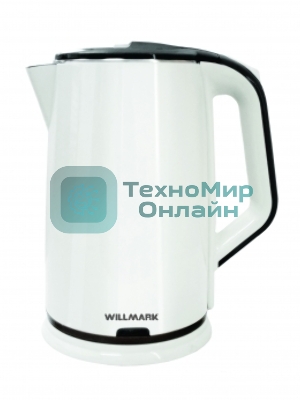 Чайник электрический Willmark WEK-2012PS белый/черный, 2.0 л, 2000 Вт