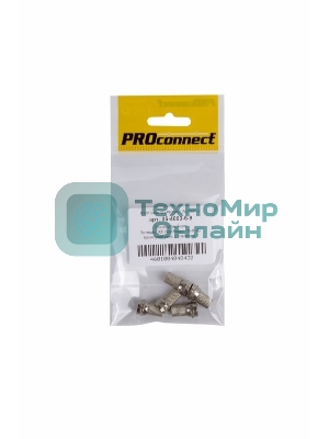 Разъем антенный на кабель PROconnect, штекер F для кабеля RG-6, (5шт.) (пакет)