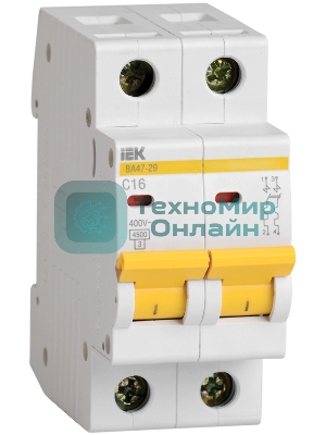 Выключатель автоматический модульный 2п C 32А 4.5кА ВА47-29 IEK MVA20-2-032-C