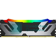 Оперативная память Kingston Fury Renegade, DDR5, 32GB (2x16GB), 6400MHz, CL32, DIMM, с радиатором, RGB, серебристый/черный