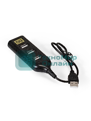 USB-концентратор ExeGate EX293976RUS DUB-42 (кабель-адаптер USB2.0 --> 4xUSB2.0, Plug&Play, черный)