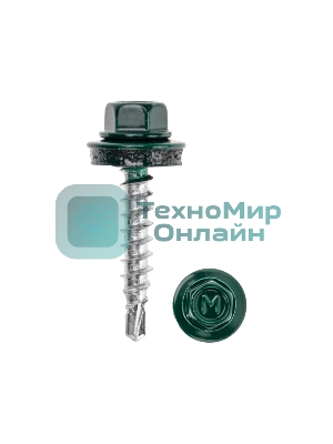 Саморез кровельный Kranz 4,8х29, окрашенный RAL 6005, короб (250 шт/уп)