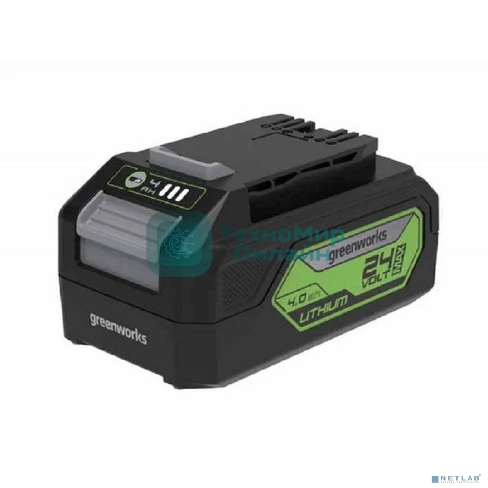 Аккумулятор Greenworks G24B4II 24v, li-ion, 4 А·ч, пиковый ток 55А [2938407]