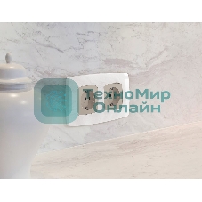 Лицевая панель OMEGA (Серо-бежевый матовый) для электрической розетки с/з со шторками QUANT OP3670