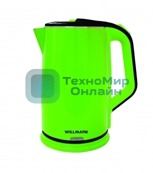 Чайник электрический Willmark WEK-2012PS зеленый/черный, 2.0 л, 2000 Вт