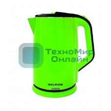 Чайник электрический Willmark WEK-2012PS зеленый/черный, 2.0 л, 2000 Вт