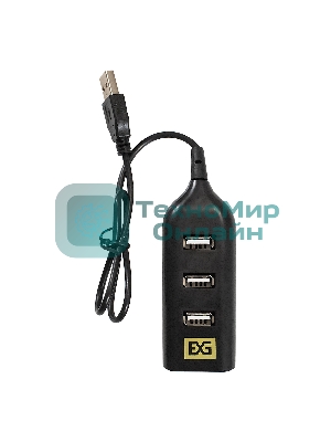 USB-концентратор ExeGate EX293976RUS DUB-42 (кабель-адаптер USB2.0 --> 4xUSB2.0, Plug&Play, черный)