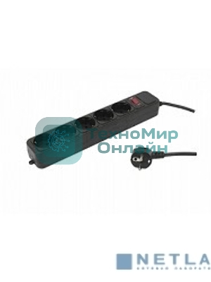 Сетевой фильтр PC Pet AP01006-5-BK 5 м, 5 розеток, черный