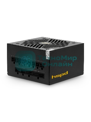 Блок питания HSPD, 750W 80 PLUS Gold (ATX, 2.52, Full modular, 1x24(20+4)pin mesh 550мм, 1xCPU*2 8(4+4)pin 650+150мм, 2xPCIe*2 8(6+2)pin 500+150мм, 2xSATA*3 450+150+150мм, 1xMOLEX4pin*3 450+150+150мм, Active, 120x120мм, 150x140x86мм, APFC, OVP, UVP, SCP, OCP, OTP, OPP, NLO, SIP, black)