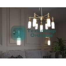 Настенный светильник Ambrella light LH55280 BS/FR латунь/белый матовый E14 max 40W 140*80*310