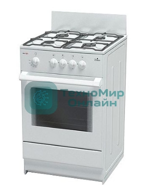 Плита газовая Darina S GM 441 001 W белый/черный, конфорок 4 шт, духовка 50 л, 50 см x 85 см x 51 см