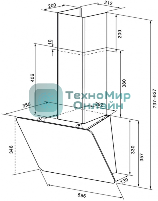 Вытяжка Krona LIORA 600 черный S черный