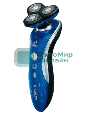 Электробритва Centek CT-2170 (синий) ротор 3D, влажное бритье, 3 плав.головки, 2-ные лезвия, до 50 мин раб