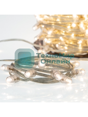 Гирлянда Neon-night LED Клип-лайт 12 V, прозрачный ПВХ, 150 мм, цвет диодов теплый белый, Flashing (белый)