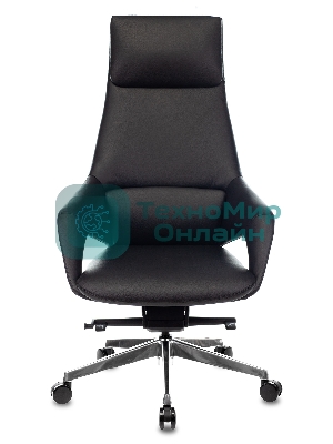 Кресло руководителя Бюрократ DAO-2 черный кожа с подголов. крестовина алюминий