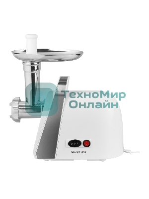 Мясорубка электрическая Galaxy Line GL 2421 белый, 1600 Вт, 1.5 кг/мин, реверс, защита от перегрузки, металлический лоток, насадки - 5