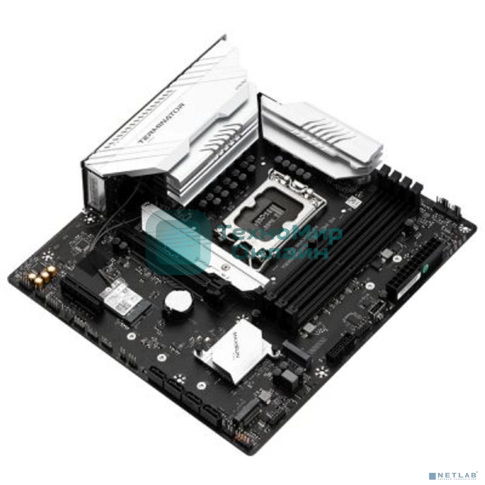 Материнская плата Maxsun MS-Terminator B760M D4 WIFI6E V2 (Socket 1700, mATX, 4*DDR4(128b), DP/HDMI, 4*SATA3, 3*M.2, 1xPCI-E x16 /1xPCI-E x4, 6*USB 2.0, 2*USB 3.2 GEN2, LAN 1*2.5G,  Bluetooth,  Wi-Fi 802.11ax, RTL)