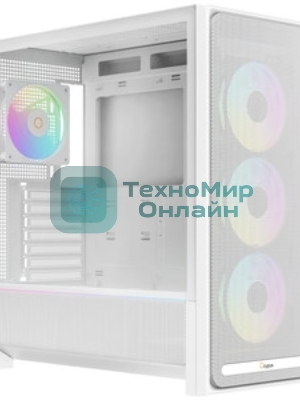 Корпус Ocypus Delta C70 WH ARGB, Midi-Tower, белый, 4 x 120 мм