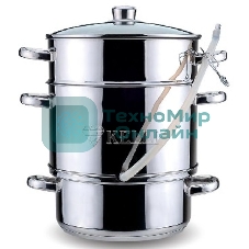 Соковарка KELLI KL-4107 8,0л(Объем 8 л. 3х-слойное капсульное дно. Дуршлаг для фруктов, овощей, ягод. Прозрачная стеклянная крышка с паровыпуском. Удобные ручки не нагреваются. Высококачественная нерж. сталь 18/10. Зеркальная полировка. Подходит к индукционным плитам.)