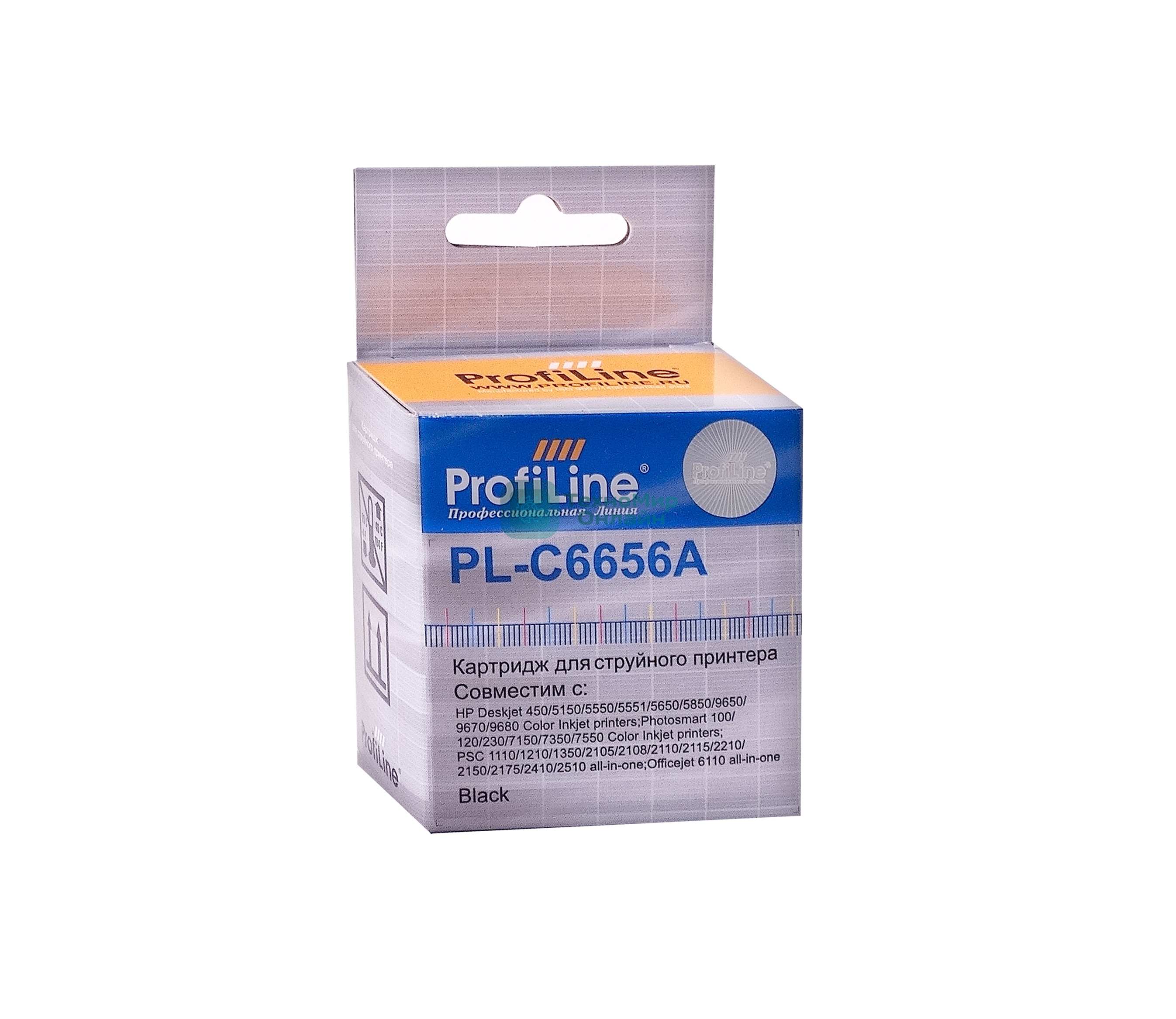 Картридж струйный ProfiLine PL-C6656A для принтеров HP DJ 450/2400/5550/7150/7350/7550/PSC/1110/OJ 4105/Fax 1240 Black пигмент