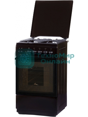 Плита Газовая Flama FG 24227 B коричневый (металлическая крышка) реш.чугун