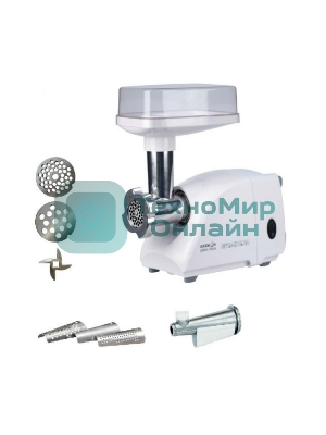 Мясорубка электрическая Аксион М14.04 белый, 600 Вт, 0.5 кг/мин, защита от перегрузки, насадки - 4