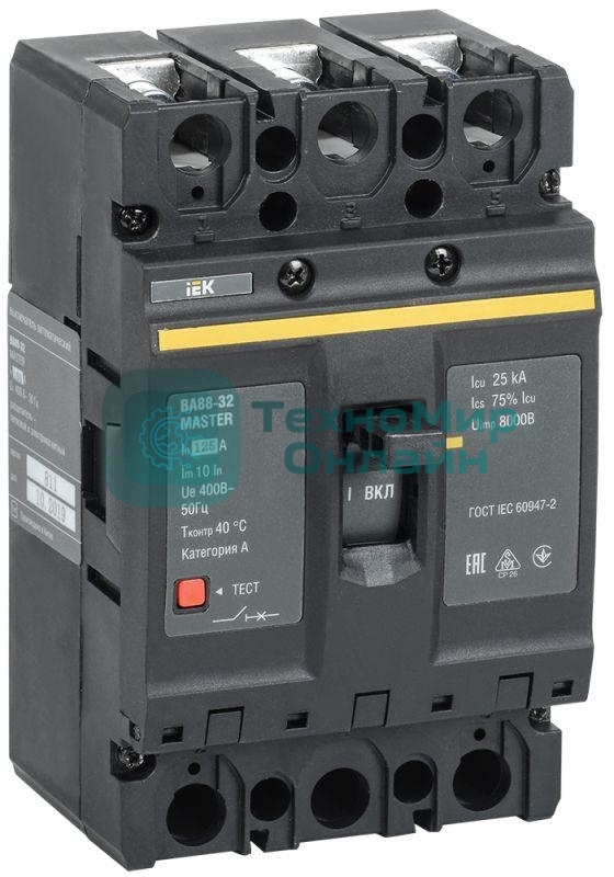Выключатель автоматический ВА88-32 3Р 125А 25кА MASTER IEK SVA10-3-0125-02 IEK