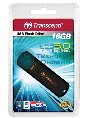 Флешка USB Transcend JetFlash 700 (TS16GJF700), 16Gb, USB 3.0, R/W 70/20, черный