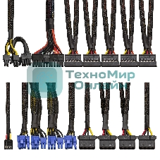 Блок питания ExeGate 900PPX (EX222114RUS), 900Вт, 80 PLUS Bronze, 140мм, модульный, черный