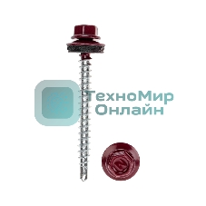 Саморез кровельный Kranz 4,8х50, окрашенный RAL 3005, короб (150 шт/уп)