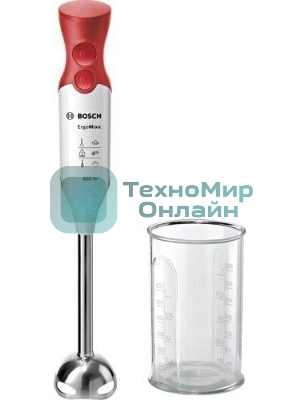 Блендер погружной Bosch MSM64110 450 Вт, белый/красный