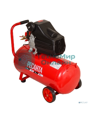 Компрессор поршневой Ресанта КП-50/300М масляный 300л/мин 50л 2000Вт красный/черный