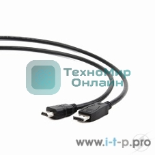 Кабель DisplayPort-HDMI Gembird/Cablexpert 1м, 20M/19M, черный, экран, пакет