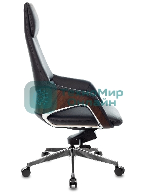 Кресло руководителя Бюрократ DAO-2 черный кожа с подголов. крестовина алюминий